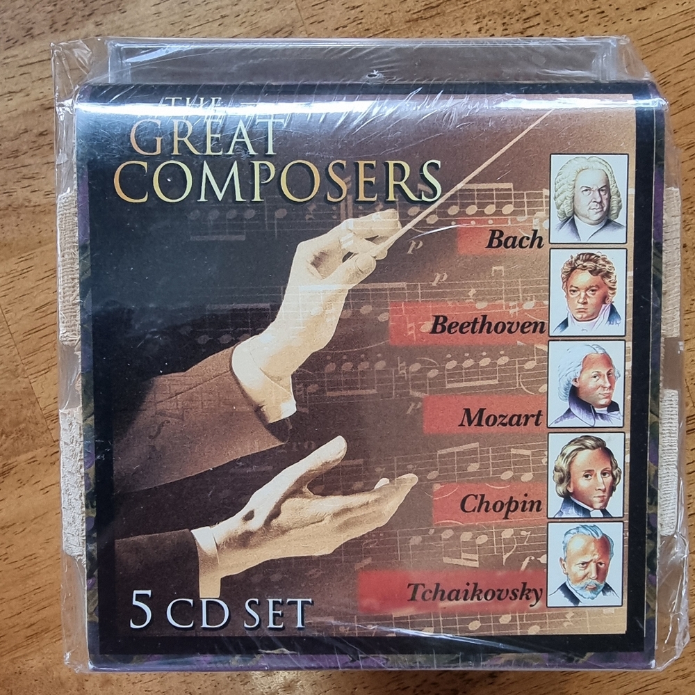 🆕️ The Great Composers 5 CD Set Bach Beethoven Mozart Chopin Tchaikovsky